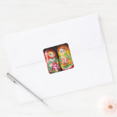Colorful Matryoshka Dolls Vierkante Sticker (Envelop)