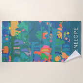 Colorful Maximalist Boho Abstract, persoonlijk gep Strandlaken (Voorkant)