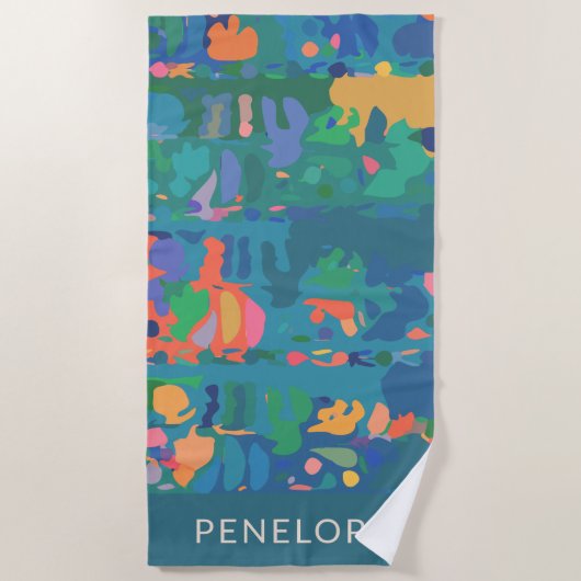 Colorful Maximalist Boho Abstract, persoonlijk gep Strandlaken (Voorkant)