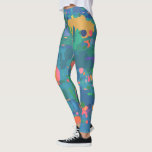 Colorful Maximalist Boho Abstract Shapes in Green Leggings<br><div class="desc">Wilde en luide maximalistische patroon van trendy boho abstracte vormen in blauw,  groen,  geel,  en oranje.</div>