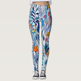 Colorful Maximalist Garden Leggings