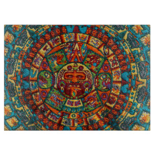 Colorful Mayan Calendar Snijplank