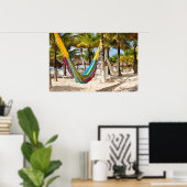 Colorful Mayan Hammock Cozumel Mexico Poster (Thuiskantoor)