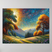 Colorful Meadow Flowers Art Poster (Voorkant)