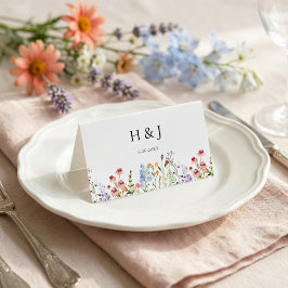 Colorful Meadow Wildflower Wedding  Plaatskaartje