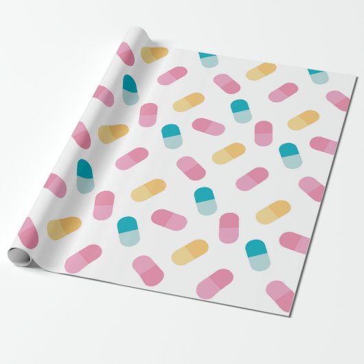 Colorful Medicine Pills Nurse Doctor, goed Cadeaupapier (Uitgerold)