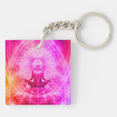 Colorful Meditation Spiritueel Yoga Sleutelhanger (Achterkant)