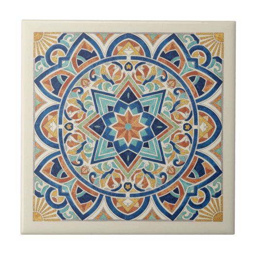 Colorful Mediterranean Pattern Pat#1 ID1195 Tegeltje (Voorkant)