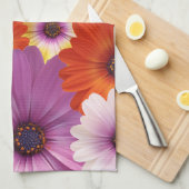 Colorful Medley of African Daisies Flowers Theedoek (Quarter Fold)
