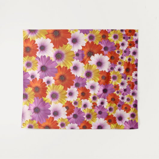 Colorful Medley of African Daisies Flowers Wandkleed (Voorkant (horizontaal))