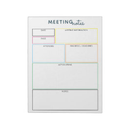 Colorful Meeting Notes Memo Planner-laptop Notitieblok