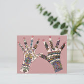 Colorful Mehndi hand Briefkaart (Staand voorkant)