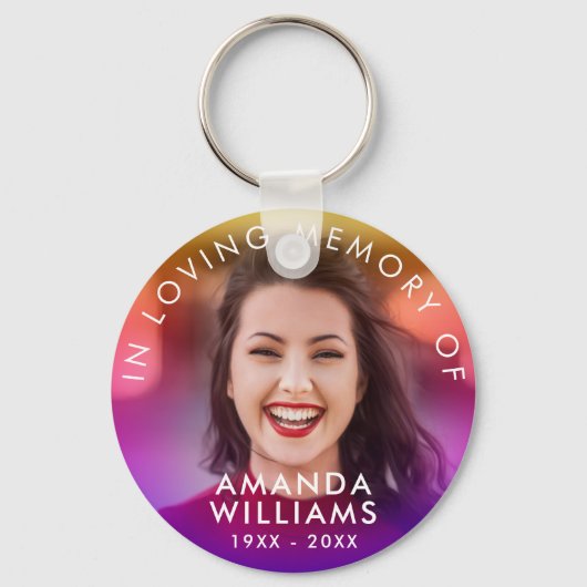 Colorful Memorial Keepsakes in Loving Memory Sleutelhanger (Voorkant)