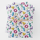 Colorful Memphis Pattern van 80's Inpakpapier Vel (In situ)