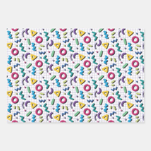 Colorful Memphis Pattern van 80's Inpakpapier Vel (Voorkant)