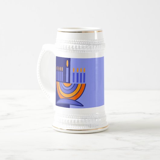 Colorful Menorah Hanukkah Gift Bierpul (Voorkant links)
