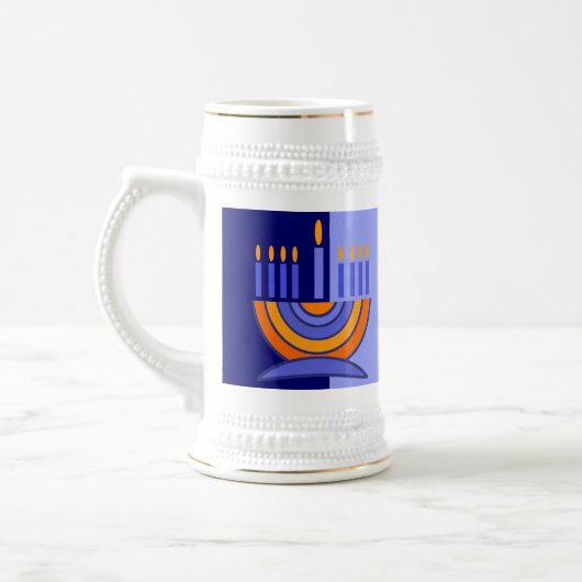 Colorful Menorah Hanukkah Gift Bierpul (Links)