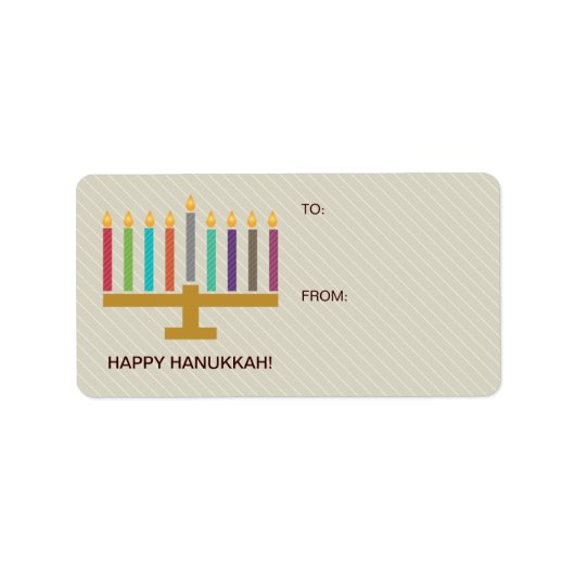Colorful Menorah Hanukkah Gift Etiket (Voorkant)
