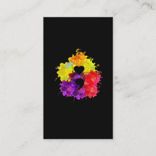 Colorful Mental Health Awareness Semicolon Visitekaartje