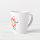 Colorful Mental Health Awareness Sunflower Ribbon Latte Mok (Rechterhoek)