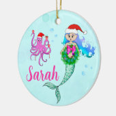 Colorful Mermaid & Octopus Kerstmis Wreater Keramisch Ornament (Links)
