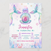 Colorful Mermaid Tail Birthday Invitation Kaart (Voorkant)