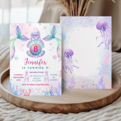 Colorful Mermaid Tail Birthday Invitation Kaart