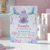 Colorful Mermaid Tail Birthday Invitation Kaart
