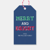 Colorful Merry and Bright kerstcadeau Label Cadeaulabel (Achterkant)