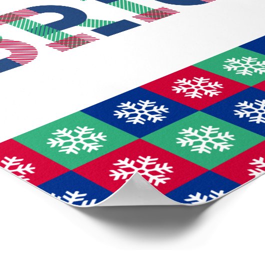 Colorful Merry and Bright Kerstmis Poster Sign. (Hoek)