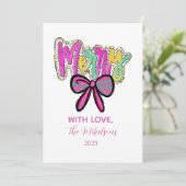 Colorful Merry Bow Christmas Feestdagenkaart (Staand voorkant)