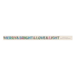 Colorful Merry & Bright Love & Light Jouw naam Grosgrain Lint