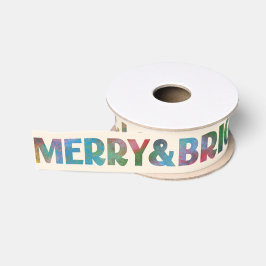 Colorful Merry & Bright Love & Light Jouw naam Grosgrain Lint