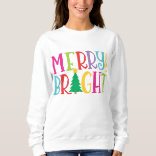 Colorful Merry & Bright Tree Cute Kerstmis Trui