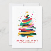 Colorful Merry Christmas Modern  Feestdagenkaart (Voorkant)
