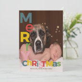 Colorful Merry Christmas Photo (Staand voorkant)
