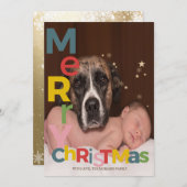 Colorful Merry Christmas Photo (Voorkant / Achterkant)