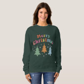 colorful Merry Christmas Tree Sweatshirt (Voorkant volledig)