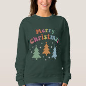 colorful Merry Christmas Tree Sweatshirt (Voorkant)