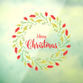 Colorful Merry Christmas Whimsical Typography Raamsticker