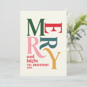 Colorful  merry chritsmas aankondiging (Staand voorkant)