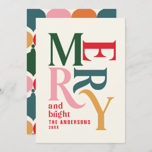 Colorful  merry chritsmas aankondiging