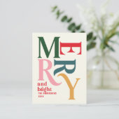 Colorful  merry chritsmas aankondiging (Staand voorkant)