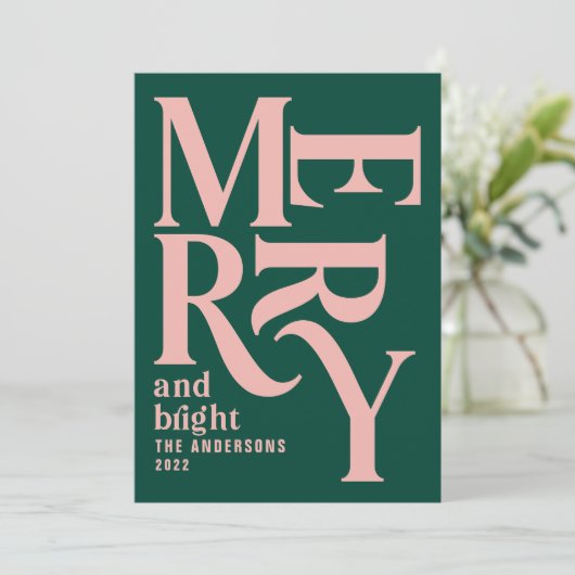 Colorful  merry chritsmas aankondiging (Staand voorkant)