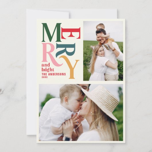 Colorful merry chritsmas aankondiging (Voorkant)