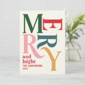 Colorful merry chritsmas aankondiging (Staand voorkant)