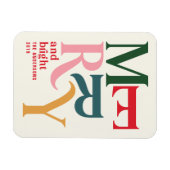 Colorful  merry chritsmas aankondiging magneet (Horizontaal)