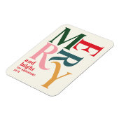 Colorful  merry chritsmas aankondiging magneet (Linkerzijde)