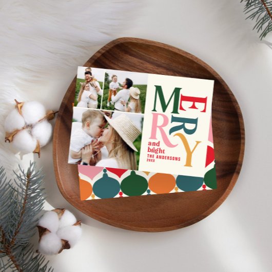 Colorful  merry chritsmas foto aankondiging