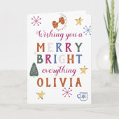 Colorful Merry en Bright Alles Scandinavian Feestdagen Kaart (Voorkant)